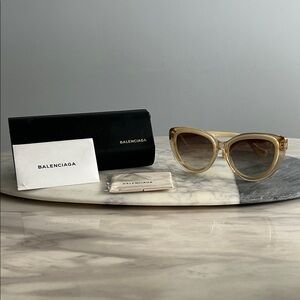 Balenciaga Gold-Toned Women's Sunglasses